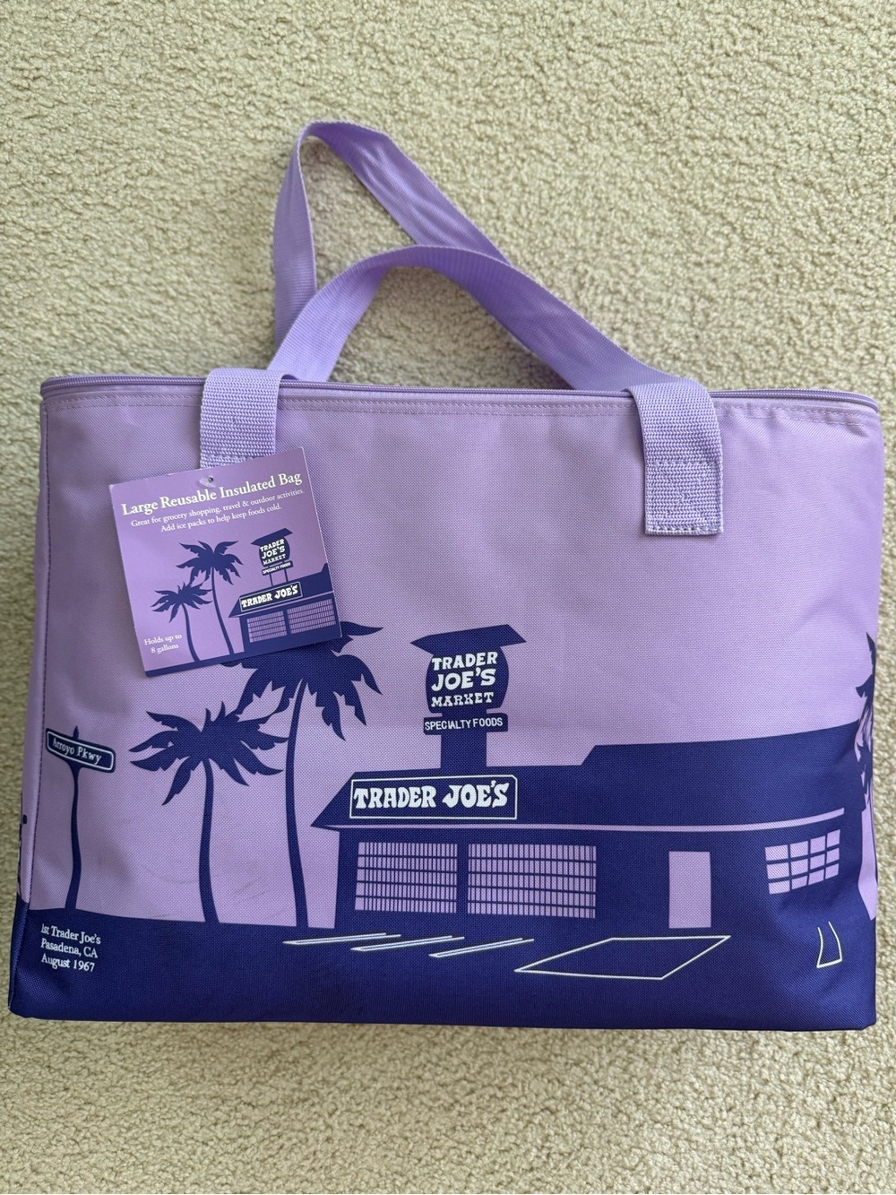 Trader Joe's Large Purple Reusable Insulated Tote